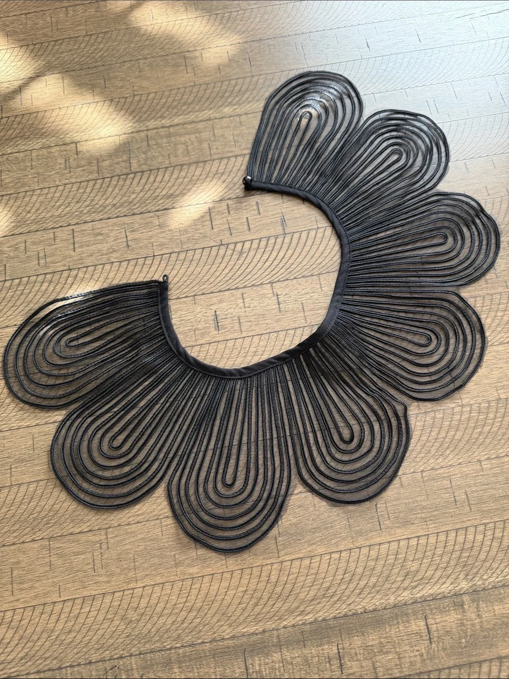 Black Decorative Collar - Scalloped Loop Design